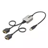 StarTech.com cable adaptador de 2ft (60cm) de 2 puertos USB a serie, tornillos/tuercas DB9 reemplazables, retención de COM, USB-A a DB9 RS232, FTDI, protección ESD de nivel 4, Windows/macOS/ChromeOS/Linux – construcción robusta en TPE