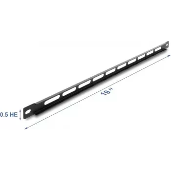 Montageset DELOCK 67459 embellecedor metálico negro con soportes para bridas para rack de 19