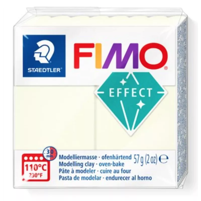 Pasta de modelar FIMO effect glow in the dark 8010-041 — efecto que brilla en la oscuridad, pasta polimérica de modelar suave, 57 g