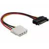 Delock 60115 cable de alimentación SATA 15 pines macho a Molex 4 pines hembra, 0,12 m