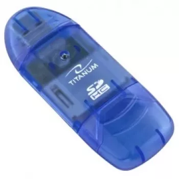 Lector de tarjetas Titanum TA101B USB 2.0, azul – compatible con MicroSD, SD/SDHC, MMC, formatos MS, 480 Mbit/s