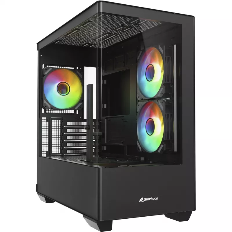 Caja para PC Sharkoon Elite Shark CM100 torre Micro-ATX, sin fuente de alimentación, negra