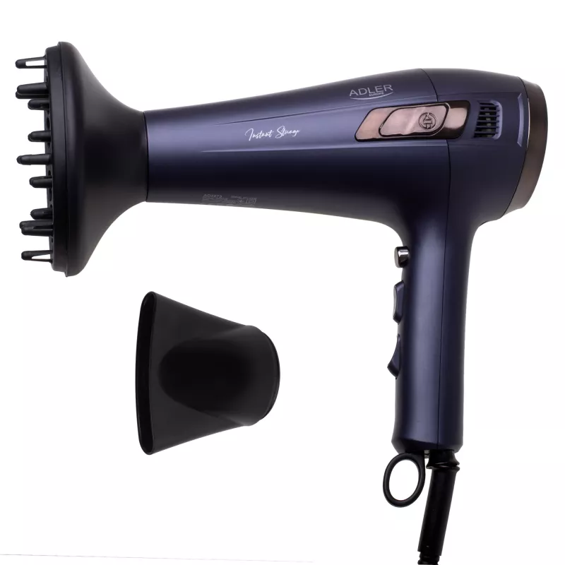 Secador de pelo con cable retráctil - 2400W + difusor Adler