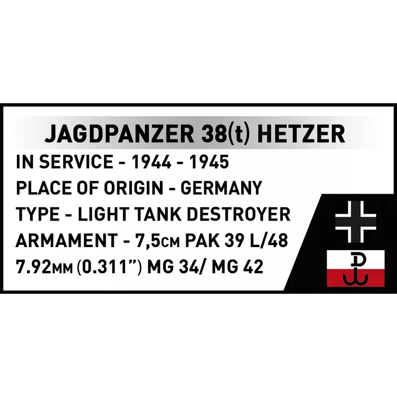 Set de construcción Cobi Blocks Jagdpanzer 38t Brave, 731 piezas