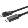 Cable USB-C Exsys EX-K1599V-1.5 – 1,5 m, USB-C a USB-C con conector roscado moleteado