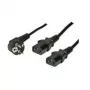 Cable de alimentación tipo F ShiverPeaks 1,8 m con 2 x conectores hembra C13