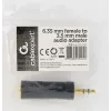 Adaptador de audio Cablexpert jack hembra 6,35 mm a jack macho 3,5 mm | A-6.35F-3.5M