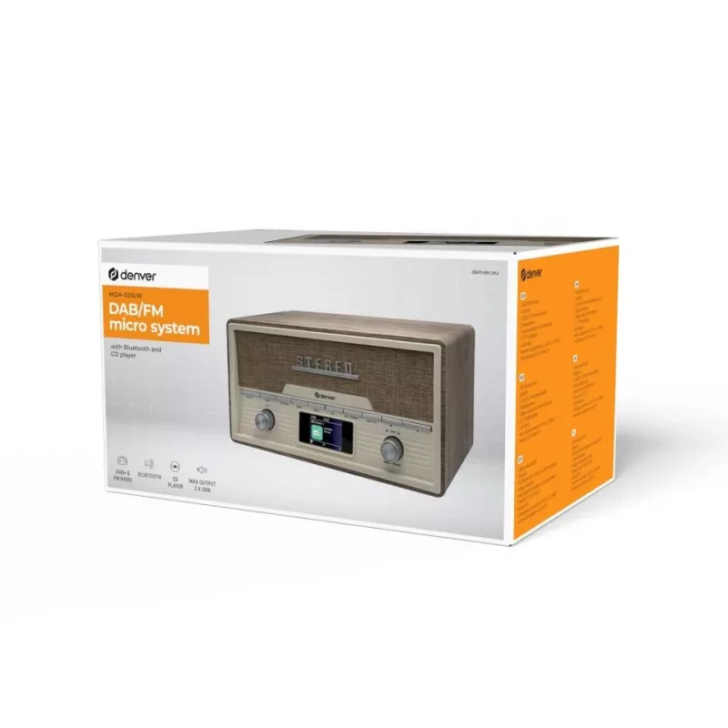 Reproductor de CD personal Denver MDA-525LW madera 10 W DAB+ FM