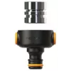 Fiskars 1027062 conector para manguera de agua empalme de manguera metal Negro, Naranja, Plata 1 unidad