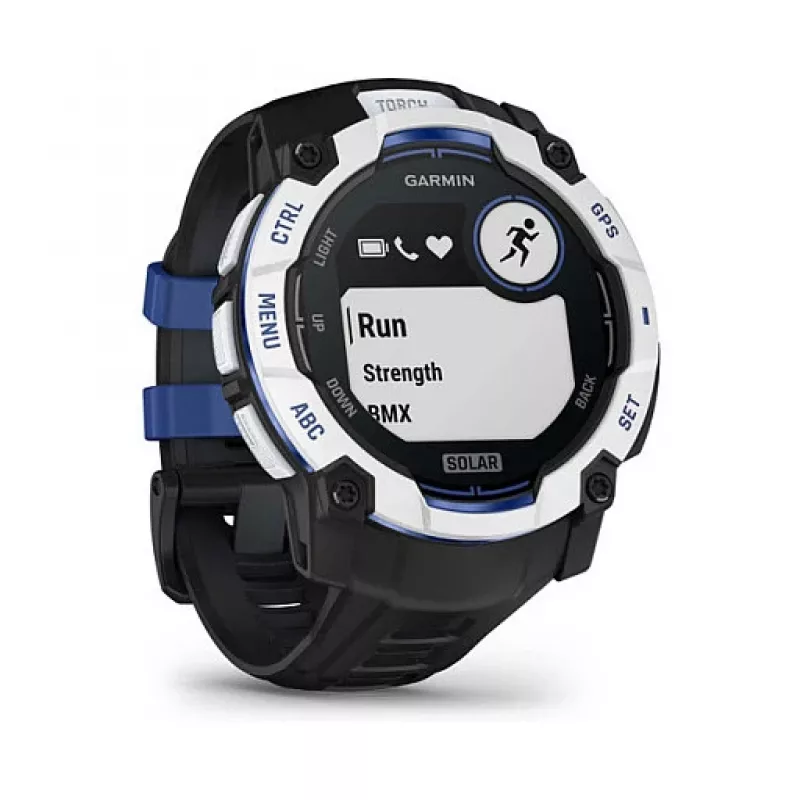 Smartwatch GARMIN Instinct 3,05 cm (1,2 pulgadas) AMOLED 45 mm 390x390 px pantalla táctil Negro Blanco GPS 4 GB 53 g correa de silicona