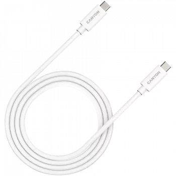 CANYON UC-44, cable, U4-CC-5A1M-E, conjunto de cable USB4 TYPE-C a TYPE-C 40G 1m 5A 240W(ERP) con E-MARK, CE, ROHS, blanco