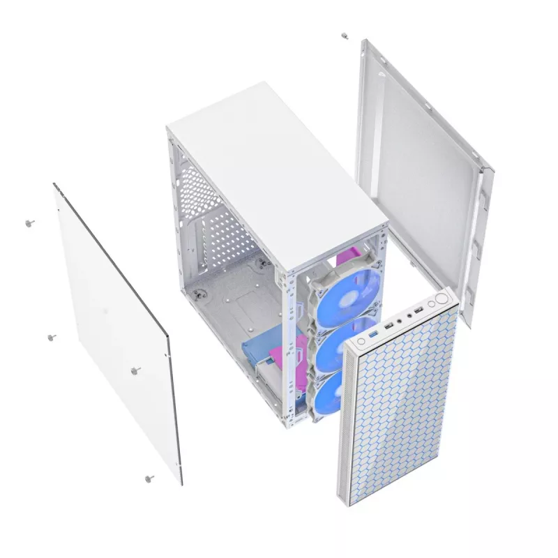 Caja de ordenador gaming Fornax 500, blanca