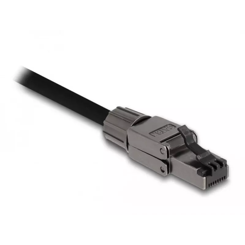 Cable de red DeLOCK conector macho RJ45 Cat.8.1 STP sin herramientas negro