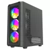 Savio Noctis Glass RGB Cube caja para PC, ATX/Micro-ATX/Mini-ITX, frontal de vidrio templado, ventiladores RGB, negra