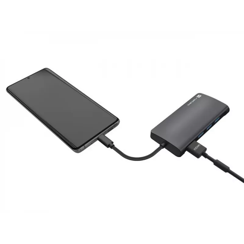 Base de acoplamiento NATEC NMP-2162 USB 3.2 Gen 1 Type-C gris con cable