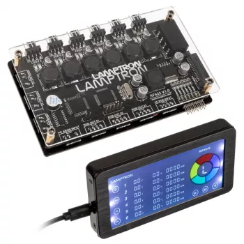 Controlador de ventiladores y ARGB Lamptron LAMP-RF625B, negro – control inalámbrico para ventiladores de PC y LED RGB