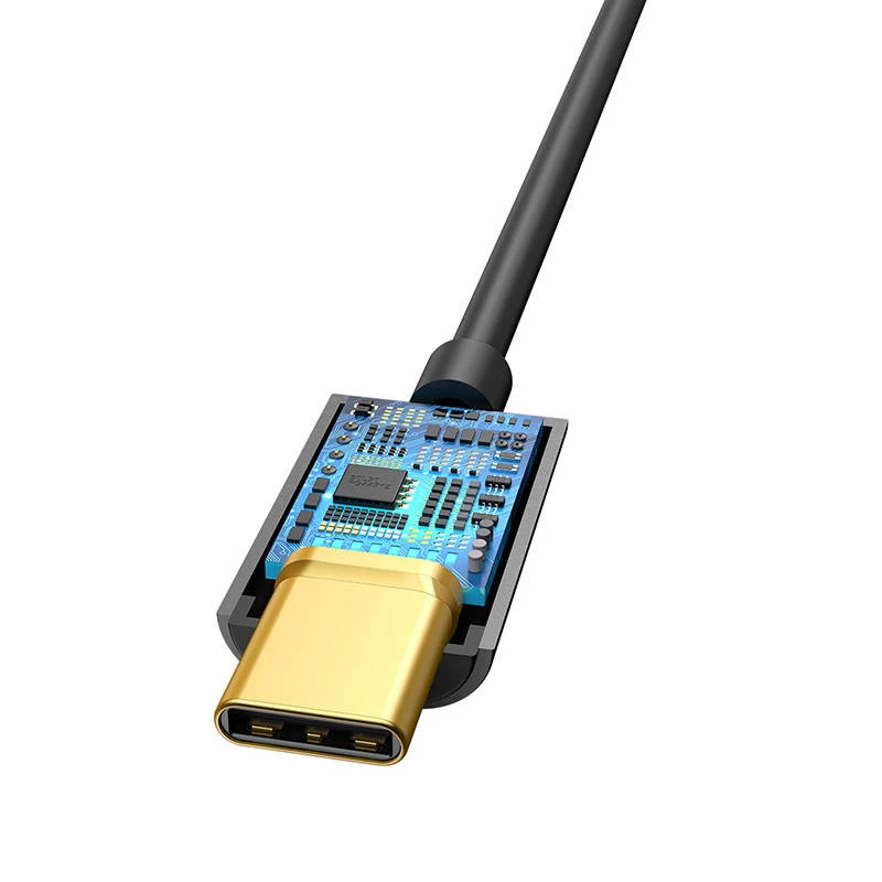 Adaptador de cable Baseus CATL54-01 Type-C a 3,5 mm, Negro