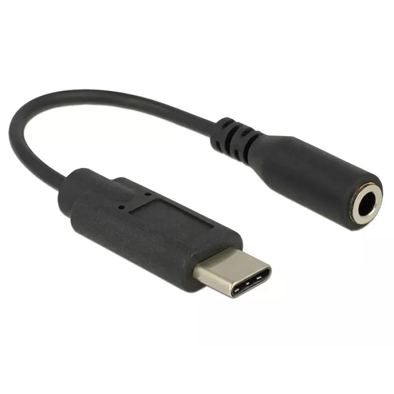 Adaptador de audio Delock - USB-C de 24 pines (macho) a minijack estéreo de 3,5 mm (hembra)