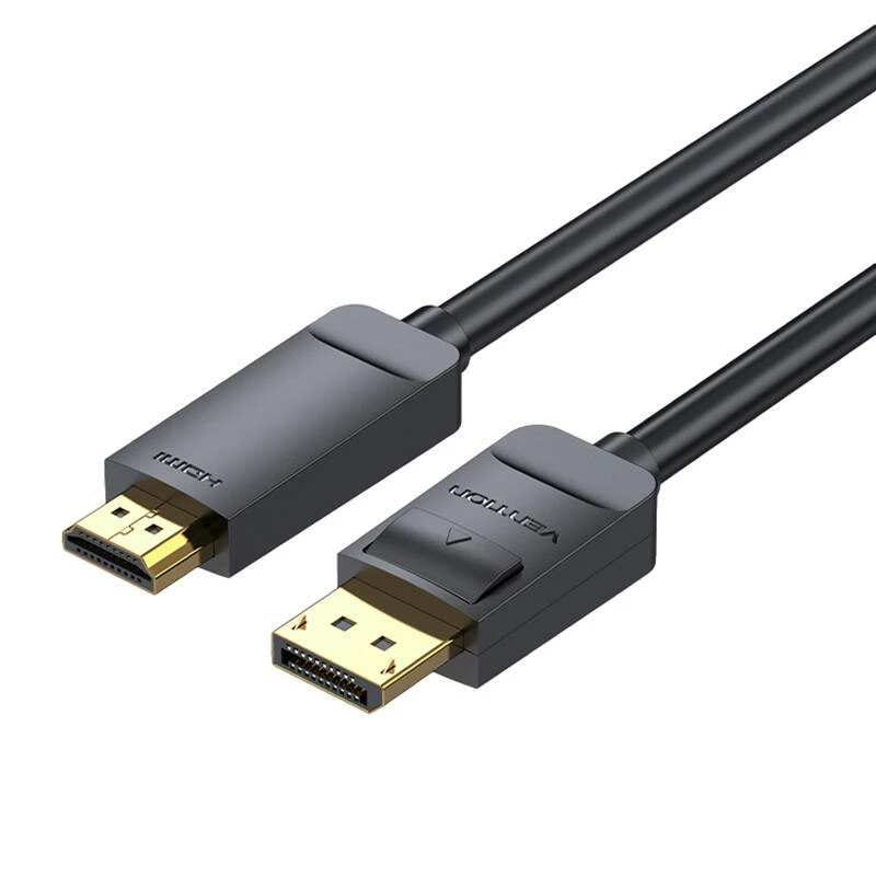 Adaptador de cable DisplayPort a HDMI Vention HAGBH, 2 m, negro, 7 mm de diámetro