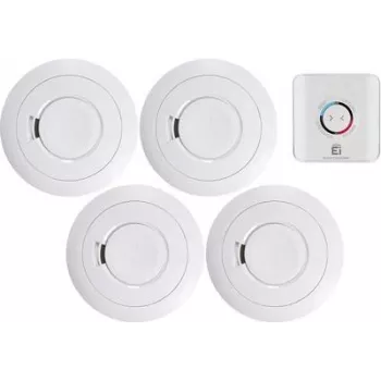 Pack de detectores de humo ei electronics pack de 5, pila fija de 10 años, interconectables