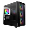 Montech X5M (B) caja de PC Micro Tower – Micro-ATX/Mini-ITX, 3x120mm frontal, 1x120mm trasero, compatible con fuentes ATX, 2x3,5 pulgadas + 4x2,5 pulgadas, negra