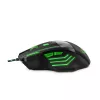 Ratón gaming con cable ESPERANZA EGM201G — para diestros, óptico 2400 DPI, 7 botones, USB Type-A, cable 1,5 m, negro/verde