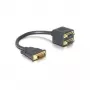 Adaptador DVI DeLOCK DVI25 M a 2x DVI25 H 0,2 m negro