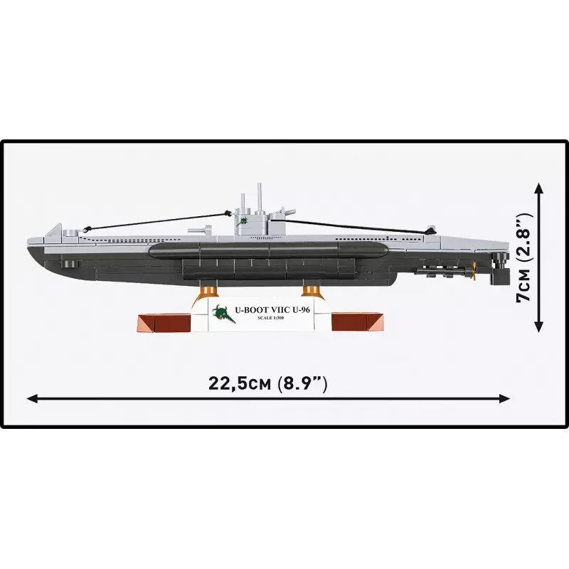 Modelo a escala de submarino Cobi Type VIIC 1:300, set 4857