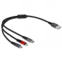Cable de carga USB DeLOCK 3 en 1 Type-A a Lightning Micro USB USB Type-C 30 cm