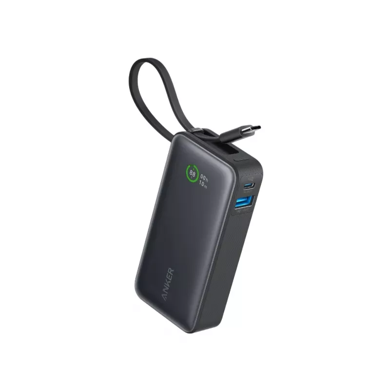 Batería externa 545 NANO 30W 10000mAh con cable USB-C integrado, negro