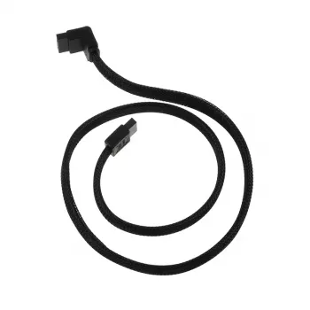 Cable SATA III SilverStone 50 cm acodado / recto - enfundado negro