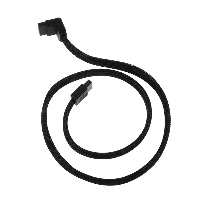 Cable SATA III SilverStone 50 cm acodado / recto - enfundado negro