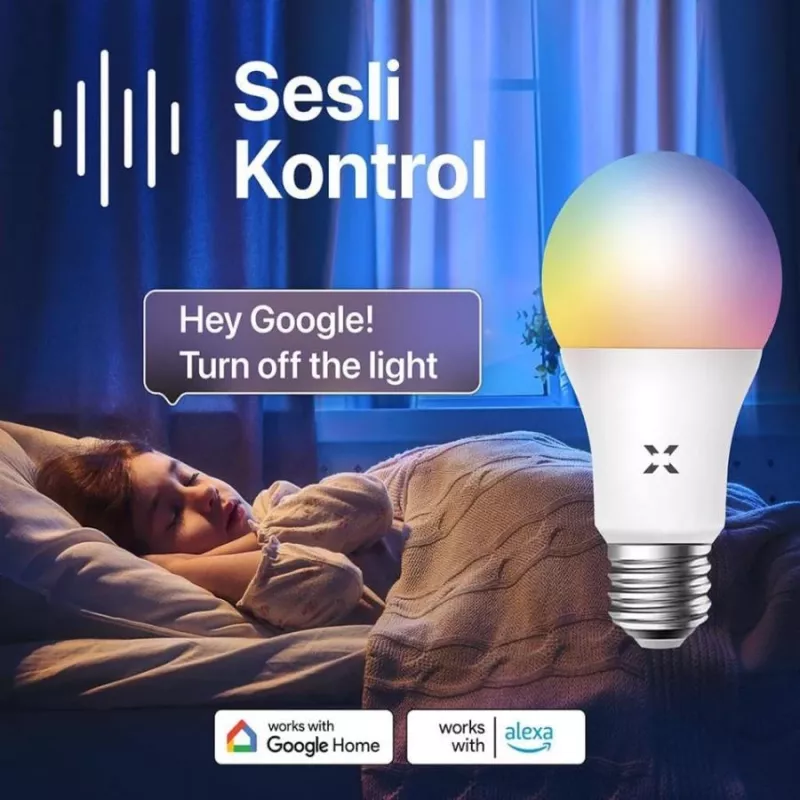 XENON Smart X7021 bombilla LED RGB inteligente, 9 W, Wi-Fi, Bluetooth, blanco