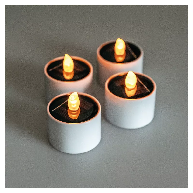 Velas LED solares RealPower STL-4, pack de 4, velas LED solares a pilas
