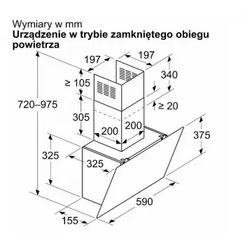 Campana extractora de pared Bosch DWK65DK20, 590×325×690 mm, 550 m³/h, 3 velocidades, 62 dB, blanca, filtro de grasa de aluminio