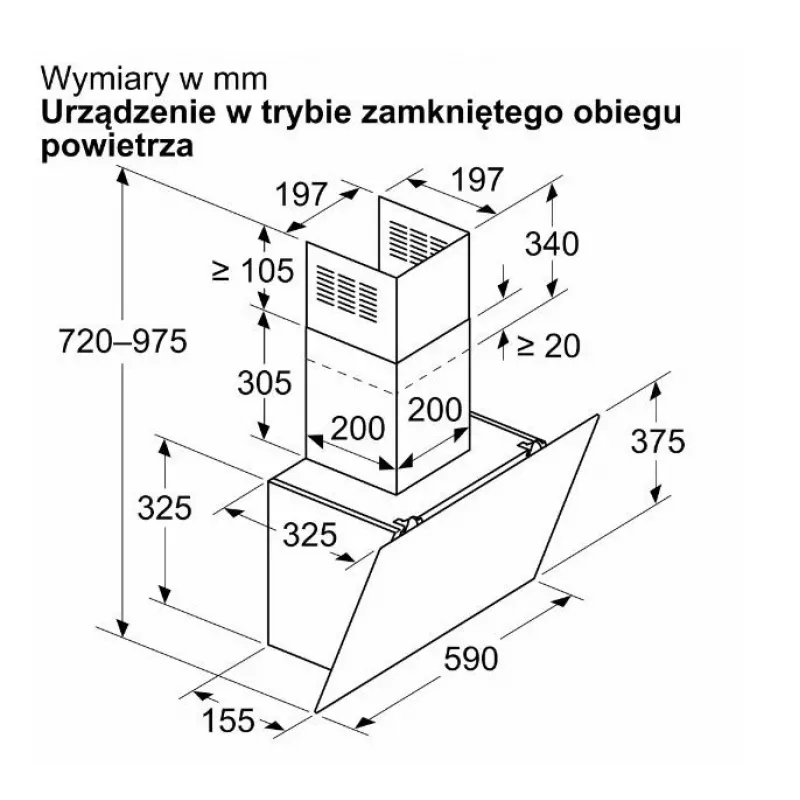 Campana extractora de pared Bosch DWK65DK20, 590×325×690 mm, 550 m³/h, 3 velocidades, 62 dB, blanca, filtro de grasa de aluminio