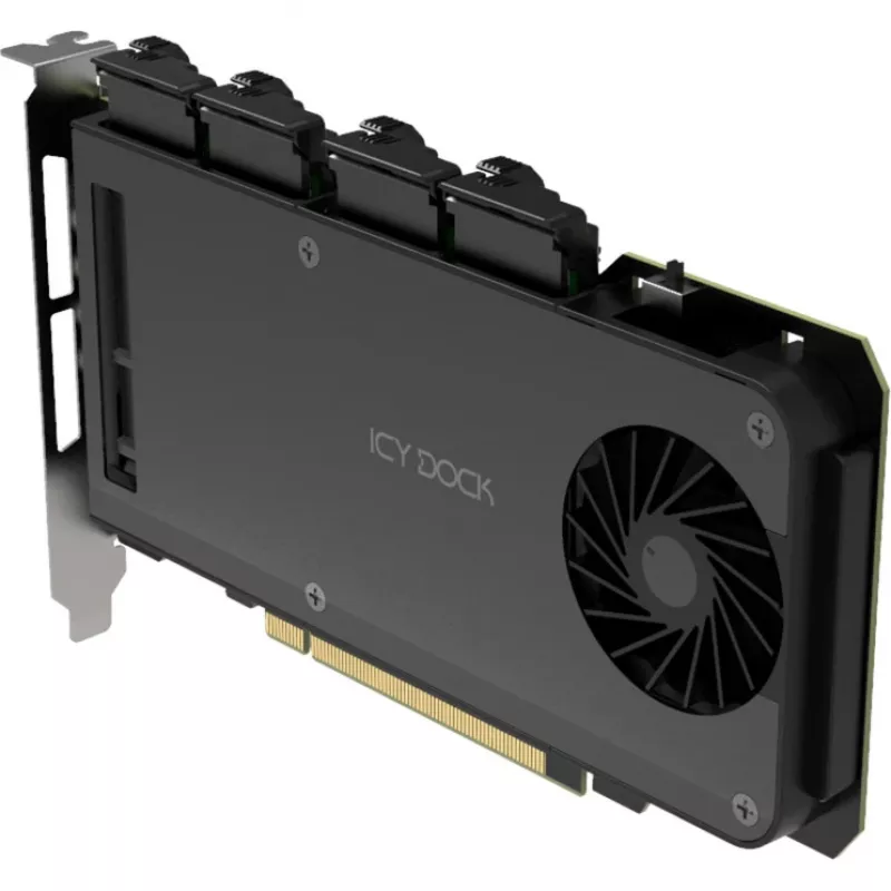 Tarjeta adaptadora para marco móvil icy dock MB204MP-1B — marco móvil hot-swap para 4 × SSD M.2 NVMe