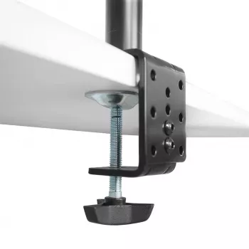 Soporte de mesa Maclean MC-967 doble vertical para monitor, soporte de pantalla VESA máx. 100x100, 13-27, 2x 9 kg, recubierto en polvo, inclinable, giratorio, ajustable