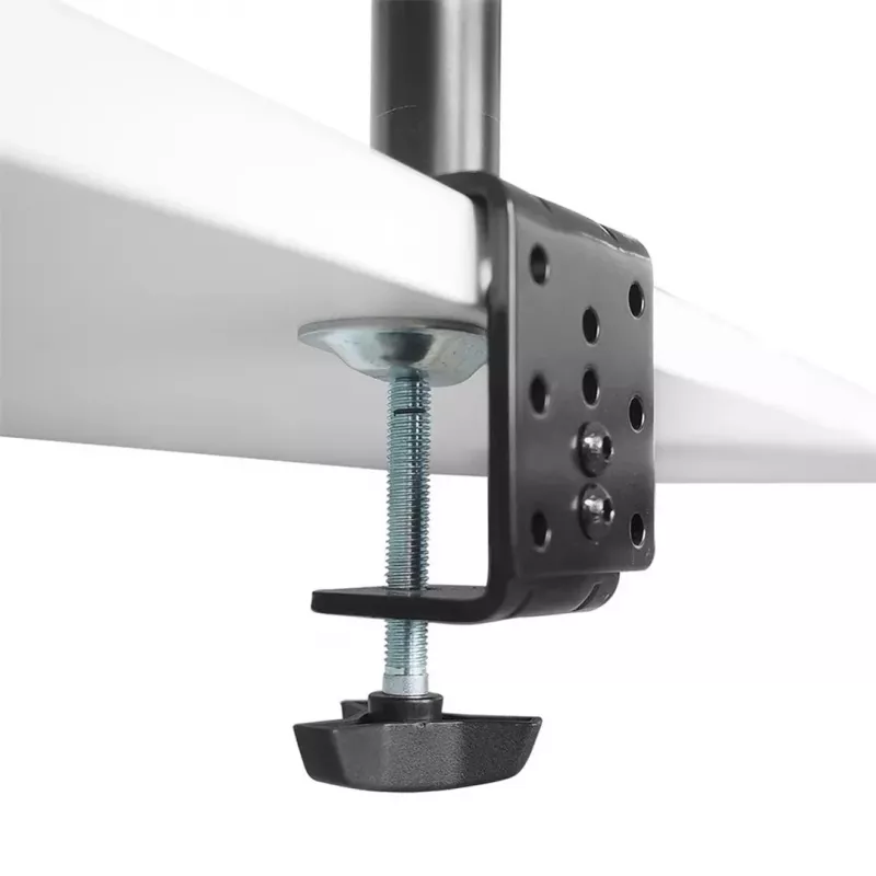 Soporte de mesa Maclean MC-967 doble vertical para monitor, soporte de pantalla VESA máx. 100x100, 13-27, 2x 9 kg, recubierto en polvo, inclinable, giratorio, ajustable