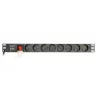 Unidad de distribución de corriente Gembird EG-PDU-014-FC14, 8 tomas AC, entrada C14, cable de 3 m, carcasa de aluminio 1U, 10 A, 3680 W