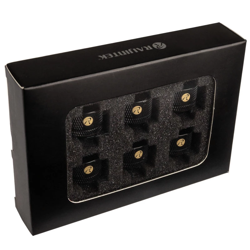 Tornillos de montaje para ventilador RAIJINTEK Pelias negros – pack de 6, accesorio de montaje para ventiladores de PC