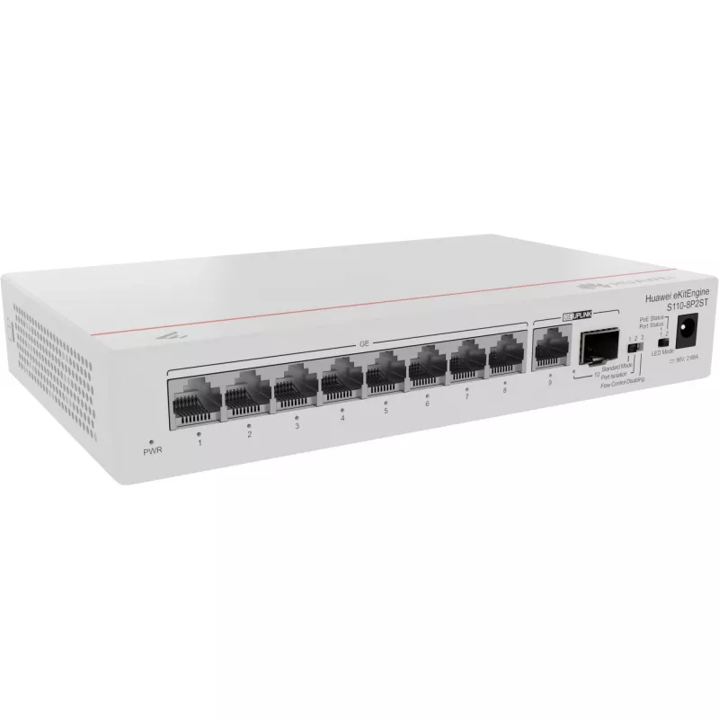 HUAWEI eKit S110 Series S110-8P2ST No gestionado L2 Gigabit Ethernet (10/100/1000) Power over Ethernet (PoE) Gris