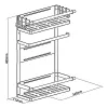Maclean MC-910 estante magnético para frigorífico/lavadora, negro
