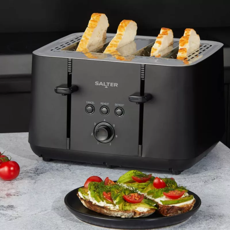 Salter EK5565MBLKFVDE tostadora de 4 ranuras Kuro