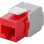 Wentronic Goobay CAT 6a KeyStone conector hembra RJ45, no apantallado, 500 MHz, rojo-blanco (90689)