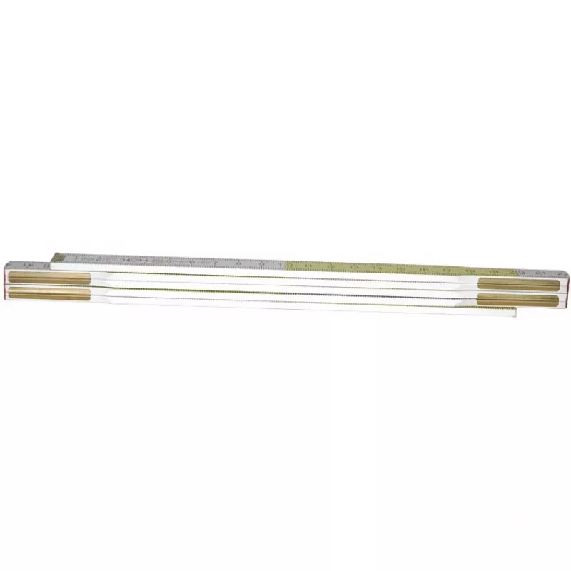 Metro plegable STANLEY 0-35-458, madera, 2 m, 17 mm de ancho, blanco/amarillo