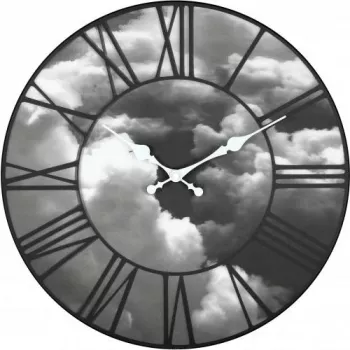 NeXtime Reloj 3037 Clouds, Ø39 cm, pared, negro