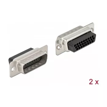 Conector de cables DeLOCK 66713 D-Sub HD 26 pines negro plata