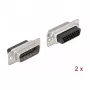 Conector de cables DeLOCK 66713 D-Sub HD 26 pines negro plata