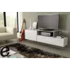 Mueble de TV Cama SIGMA 3 180 blanco/blanco brillante + roble Sonoma